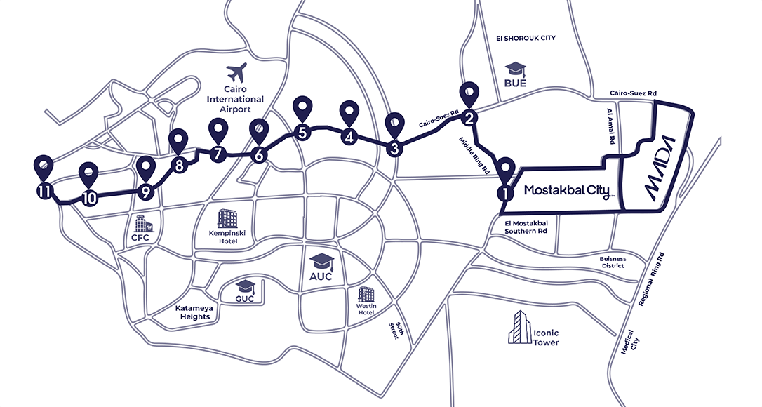 From Mostakbal City Through Nasr City to Al-Azhar University