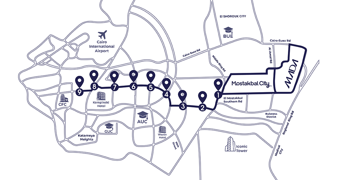 From Mostakbal City Through Fifth Settlement to Cairo Festival City